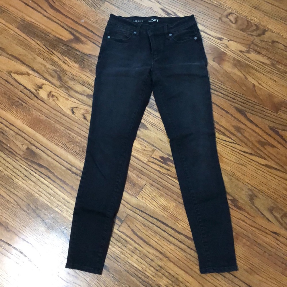 LOFT black denim leggings. Size 25/0